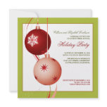 Festive Ornaments Holiday Party Invitation (lime)