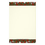 Festive Painted Mistletoe on Red Stationery stationery