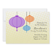 Festive Paper Lanterns Birthday Party Invites