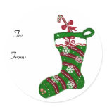 Festive Red and Green Stocking Stickers