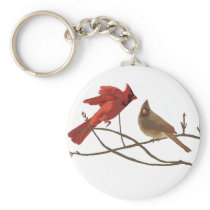 Festive Red Cardinals Key Chains