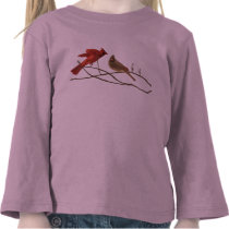 Festive Red Cardinals T Shirt