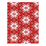 festive red ornament pattern postcard