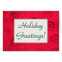 Festive Red Spirals Christmas Card