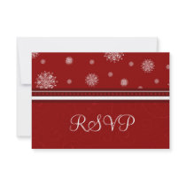 Festive Snowflakes Christmas Wedding RSVP Cards Personalized Announcement