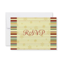 Festive Stripes Christmas Wedding RSVP Cards Announcements