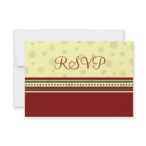Festive Stripes Christmas Wedding RSVP Cards Invitations