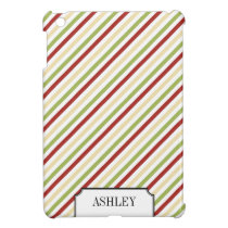 Festive stripes pattern elegant personalized name ipad mini cases
