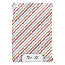 Festive stripes pattern elegant personalized name ipad mini cases