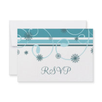 Festive Swirls Christmas Wedding RSVP Cards Personalized Announcement