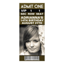 Fête d'anniversaire brun chocolat de billet de pho invitations personnalisées