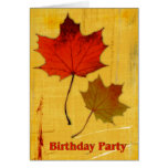 Fête d'anniversaire de feuille d'automne cartes