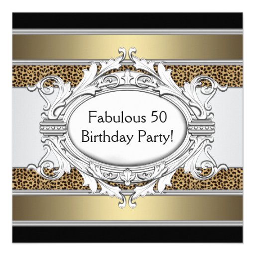 Fête d'anniversaire de la cinquantième femme fabul faire-part