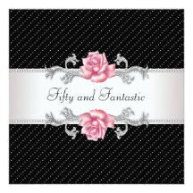 Fête d'anniversaire de rose du rose de la femme ci invitations