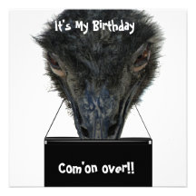 Fête d'anniversaire d'invitation d'émeu