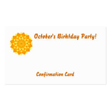 Fête d'anniversaire d'octobre ! - Personnaliser Modèles De Cartes De Visite