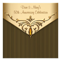 Fête d'anniversaire d'or cinquantième de rayure d' bristol