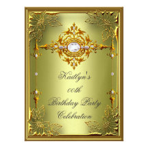 Fête d'anniversaire d'or vert d'avocat d'élite 2 cartons d'invitation