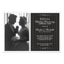 Fête d'anniversaire élégante de mariage de photo c cartons d'invitation