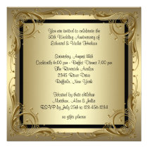 Fête d'anniversaire élégante de mariage d'or cinqu invitations