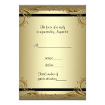 Fête d'anniversaire élégante RSVP de mariage d'or  invitations