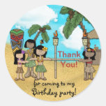 Fête d'anniversaire fictive de Luau - Merci Adhésif