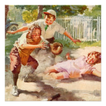 Fête d'anniversaire vintage de base-ball de sports cartons d'invitation personnalisés