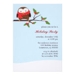 Fête de vacances de hibou de Noël Invitations