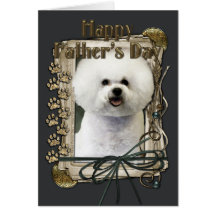 Fête des pères - pattes en pierre - Bichon Frise Cartes De Vœux