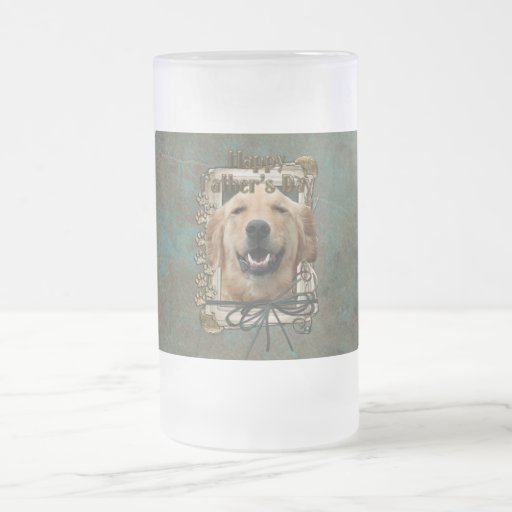 Fête des pères - pattes en pierre - golden retriev tasse
