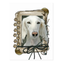 Fête des pères - pattes en pierre - Saluki Cartes Postales