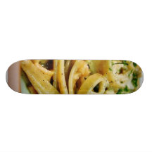 Fettuccine Clams Sauce Noodles Skate Boards