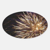 feu d'artifice autocollants ovales