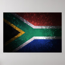 Feu d'artifice de drapeau de l'Afrique du Sud Affiches