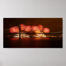 Feu d'artifice Lisbonne de nouvelle année Affiches
