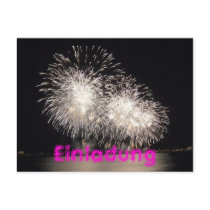 Feuerwerk am Meer Einladung Postkarte