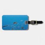 Feuille dans l'eau bleue étiquettes à bagages