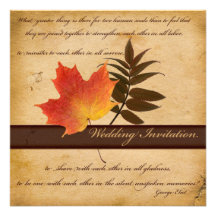 Feuille d'automne à l'invitation âgée de carré de 