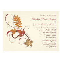 Feuille d'automne d'automne du faire-part de maria