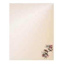 Feuille d'automne et deux oiseaux letterhead2_vert en-tête de lettre