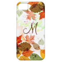 Feuille d'automne orange Girly de vert jaune iPhon Coque iPhone 5