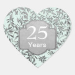 Feuille de 25ème anniversaire de mariage d'argent adhésifs