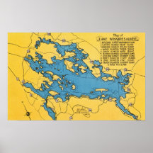 Feuille de route du lac et des routes posters