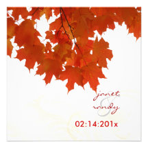 Feuille d'érable, invitations de mariage de automn