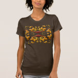 Feuille d'or de fractale sur l'arrière - plan de B T-shirt