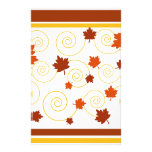 Feuille et spirale d'automne papier à lettre personnalisé