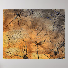 Feuilles d'or abstraites posters