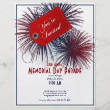 Feux d'artifice patriotiques pour le Jour du Souve Tract Personnalisé