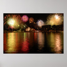 Feux d'artifice : Port de Sydney, affiche de l'Aus