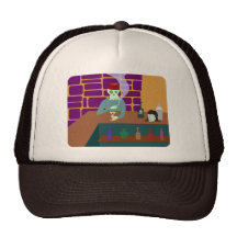 Fez Skull Martini Bar Mesh Hats